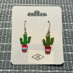 NEW | Joe Cool | Dark Green Cactus Earrings (RET $7)